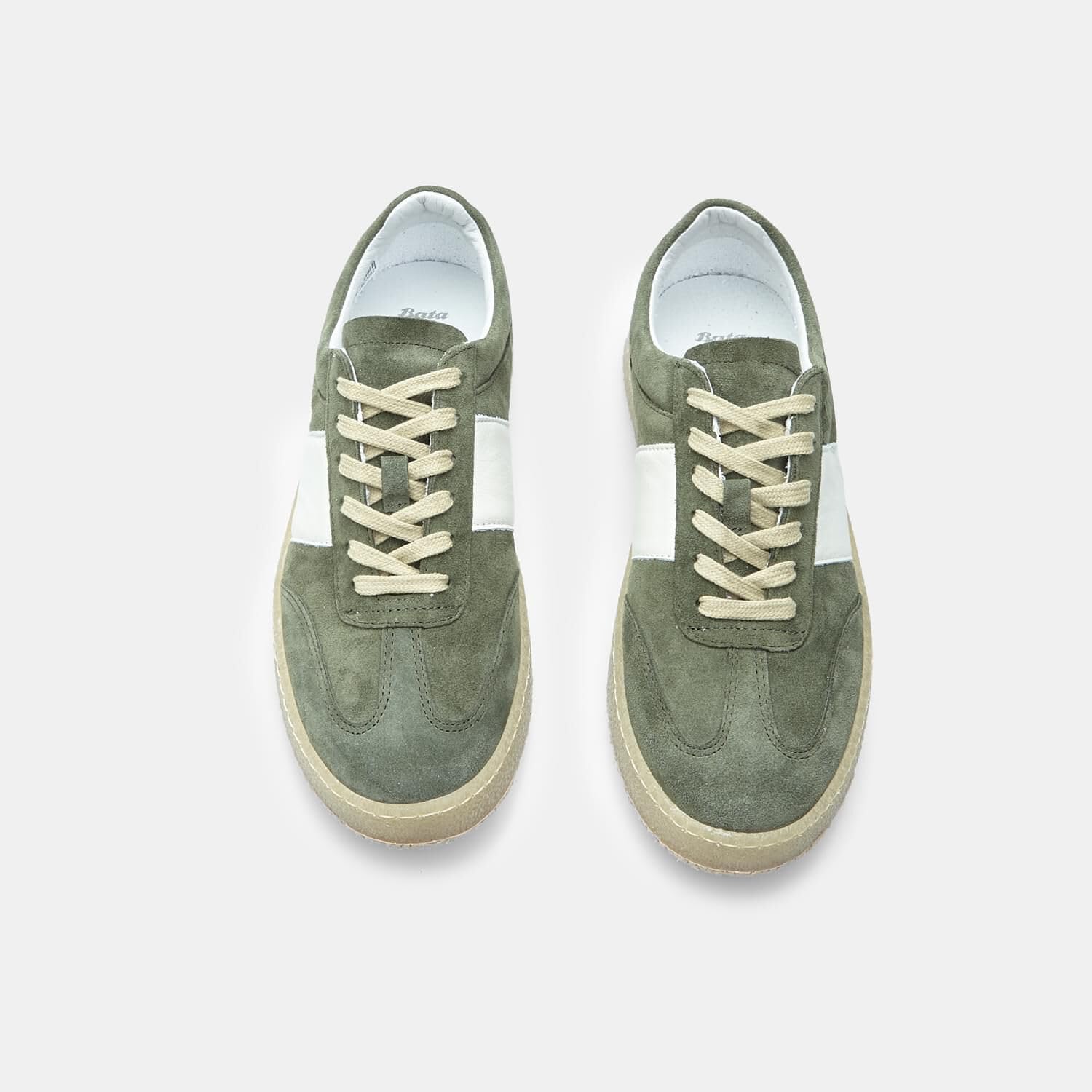 Bata Sneakers Homme en Daim Vertes en Cuir