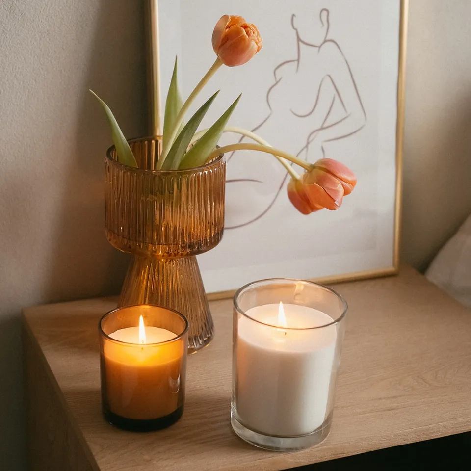 Andrea House Bougie parfumée en verre 12 cm déco maison