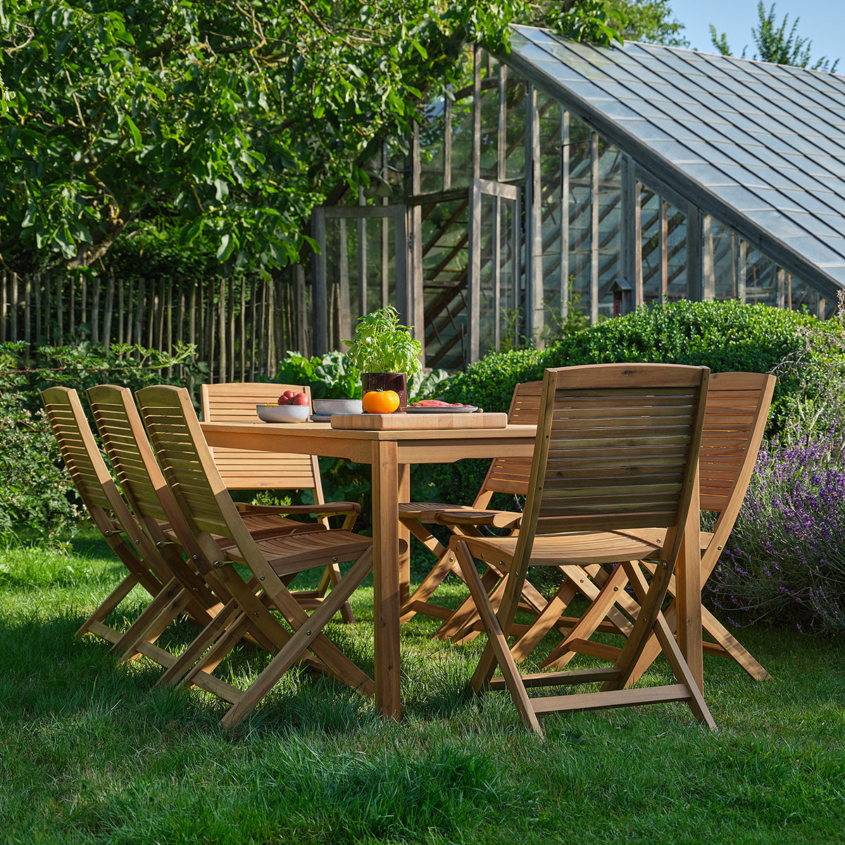Berah Getah Milos table de jardin acacia 200 cm huilé