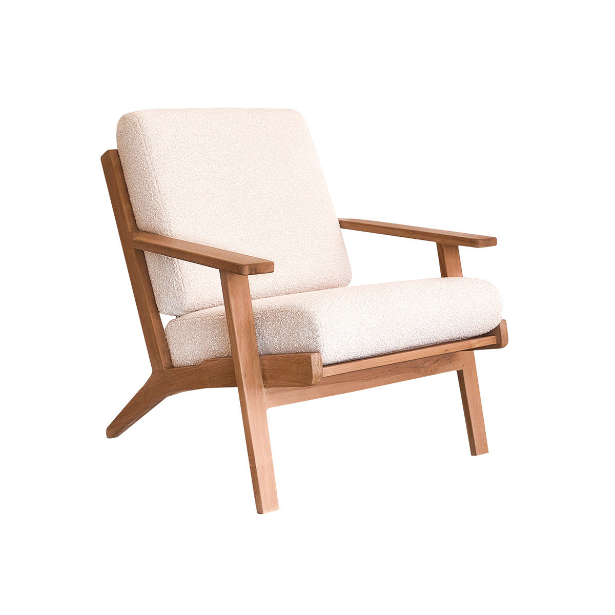 Berah Getah SERENE Fauteuil teck bouclette blanc