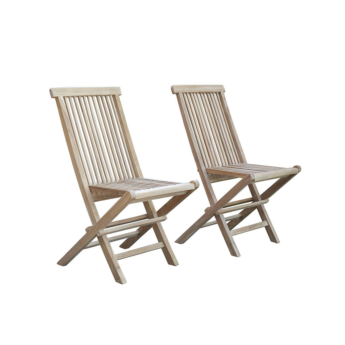 Berah Getah Midland chaise jardin teck pliante lot de 2