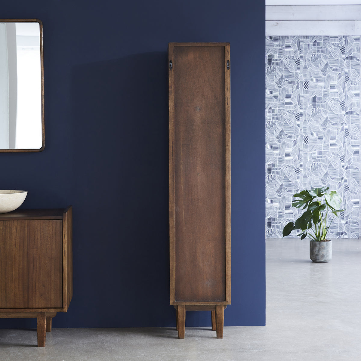 Berah Getah Vintage colonne salle de bain 170 cm bois foncé