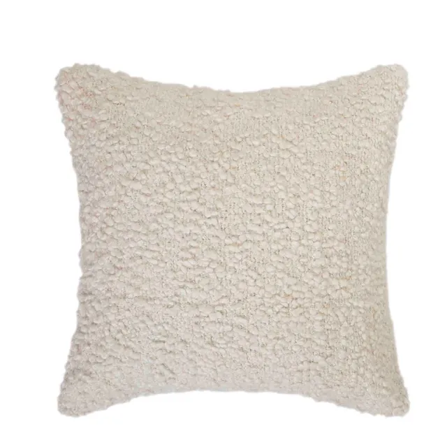 Andrea House Textil coussin bouclé blanc 50x50