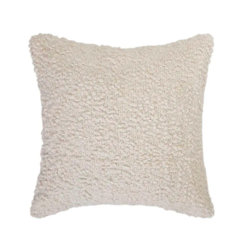 Andrea House Textil coussin bouclé blanc 50x50