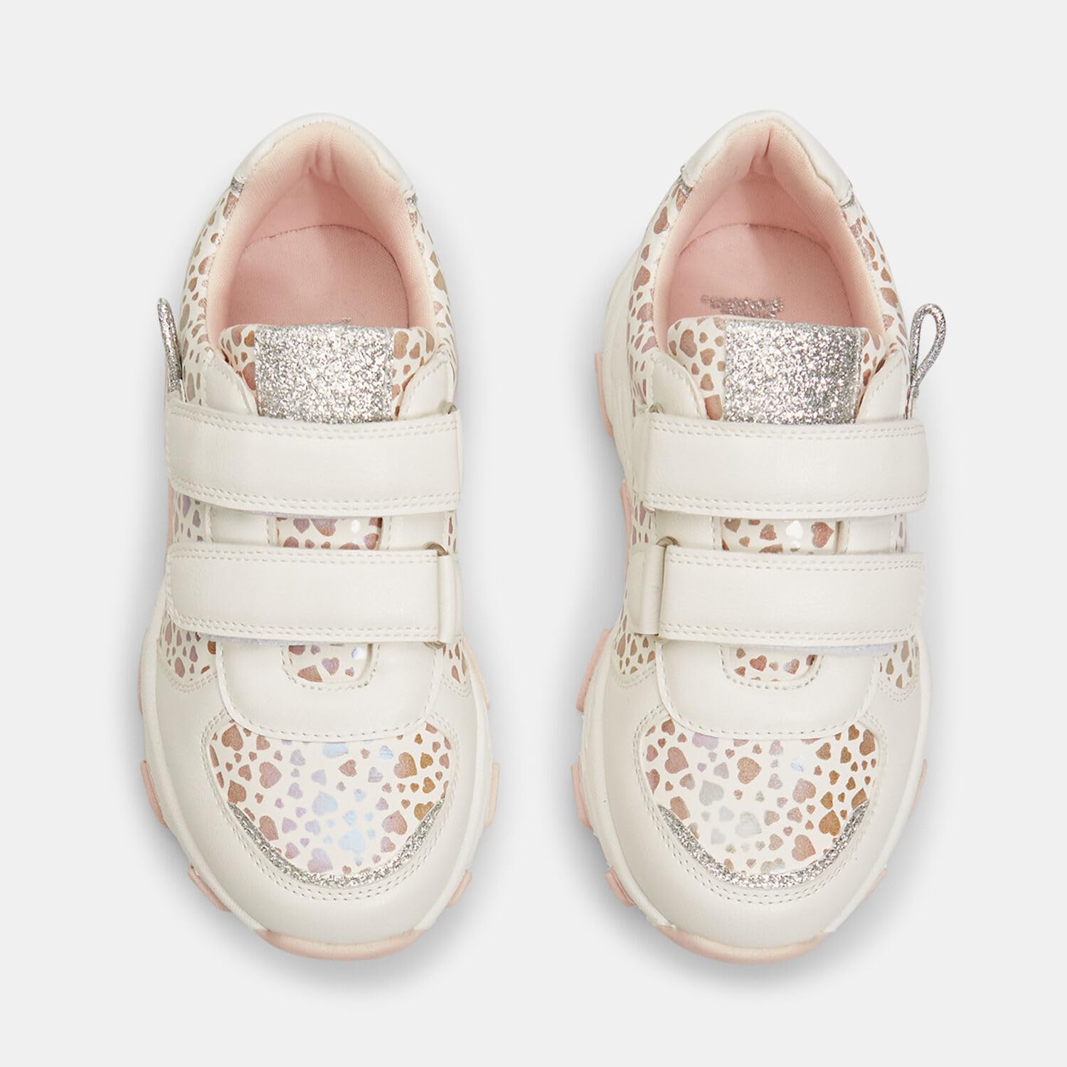 Bata Sneakers fille imprimé cœurs velcro