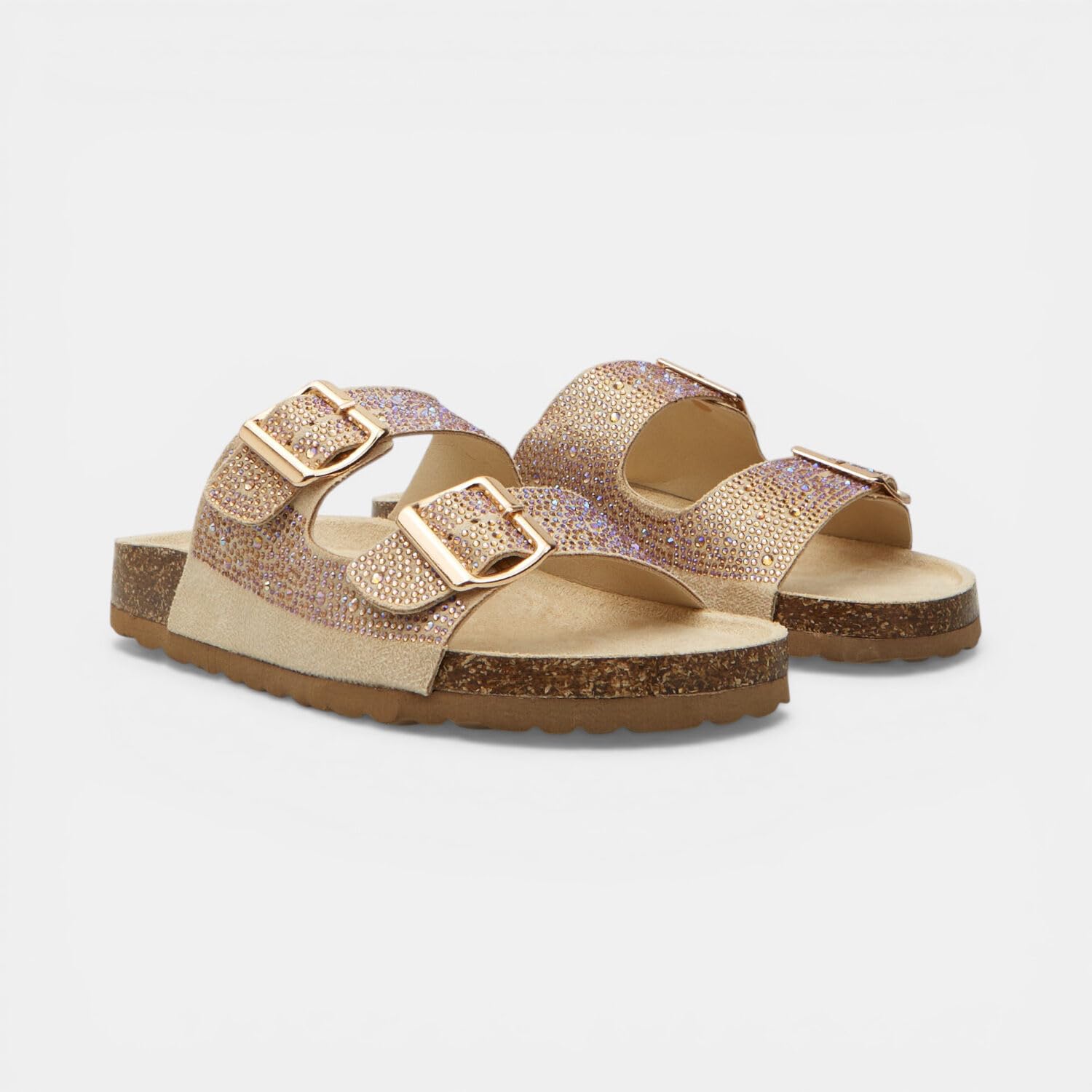 Bata Slip On slides femme micro strass boucle