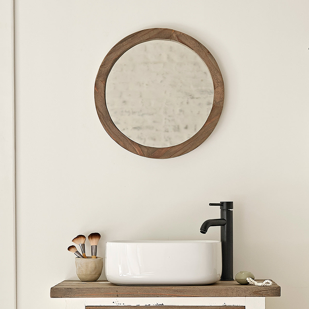 Berah Getah Sezanne miroir rond pin recyclé Ø 50 cm