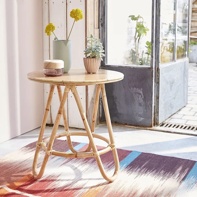 Berah Getah Paola table d'appoint rotin naturel ronde