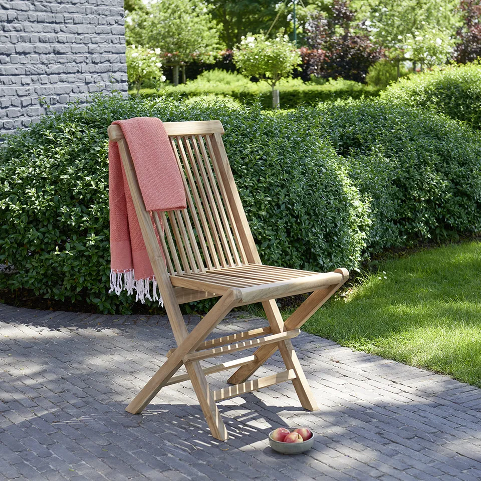 Berah Getah MIDLAND chaise jardin teck massif pliante