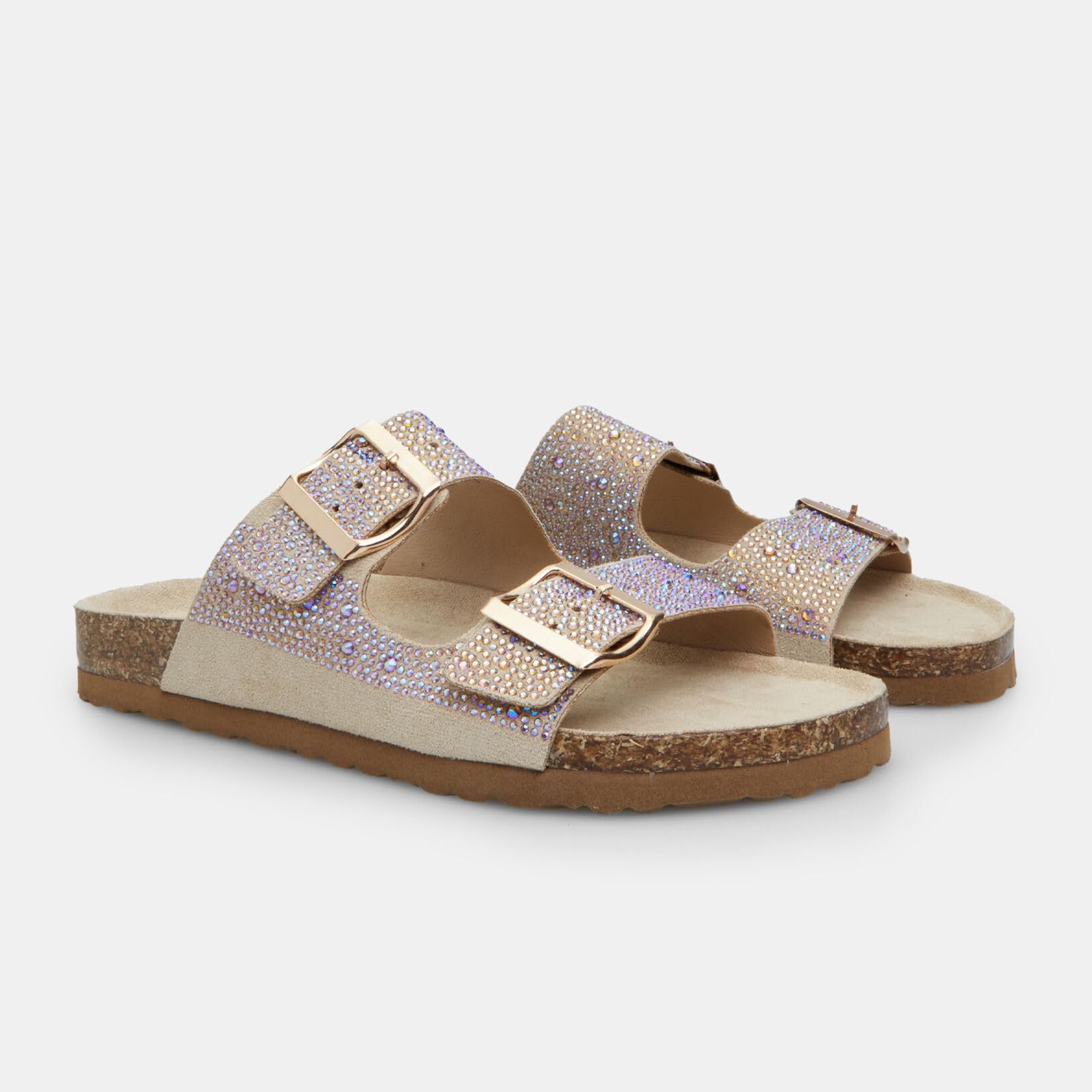 Bata Slip On slides femme micro strass boucle