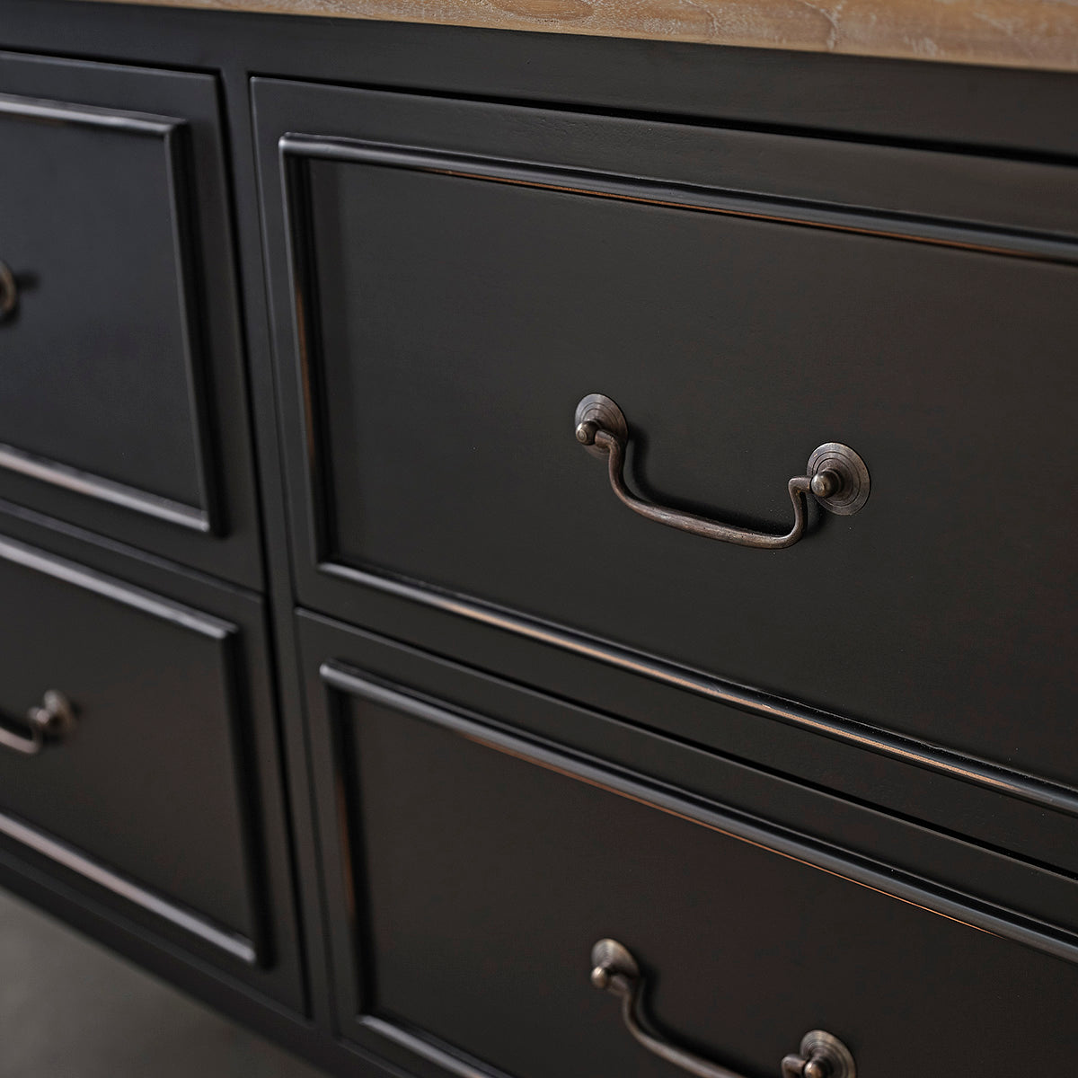Berah Getah BASTIDE commode acajou 120 cm 4 tiroirs noire