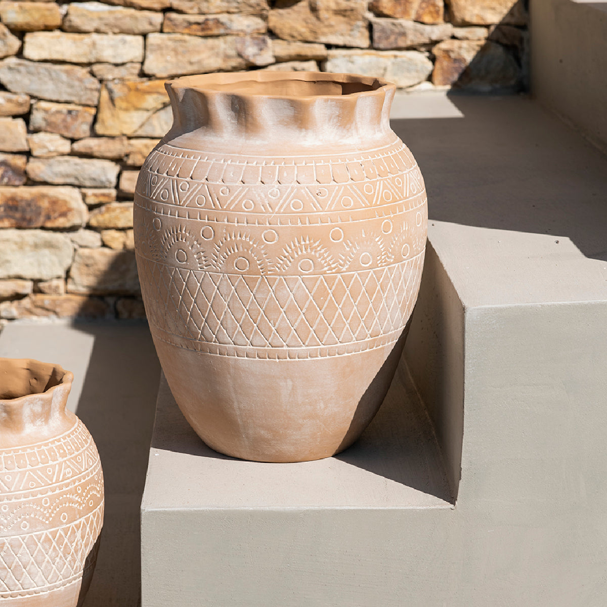 Andrea House Binibeca vase décoratif céramique beige