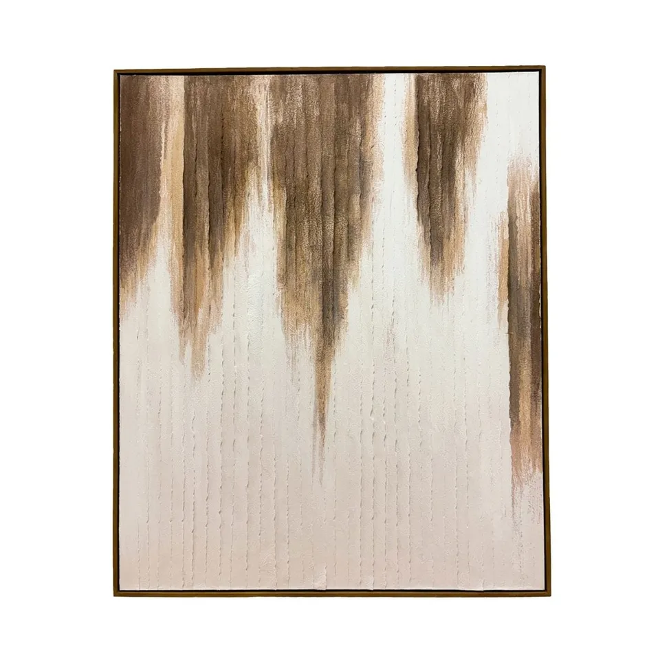 Andrea House Dominica tableau abstrait 80x100 blanc marron