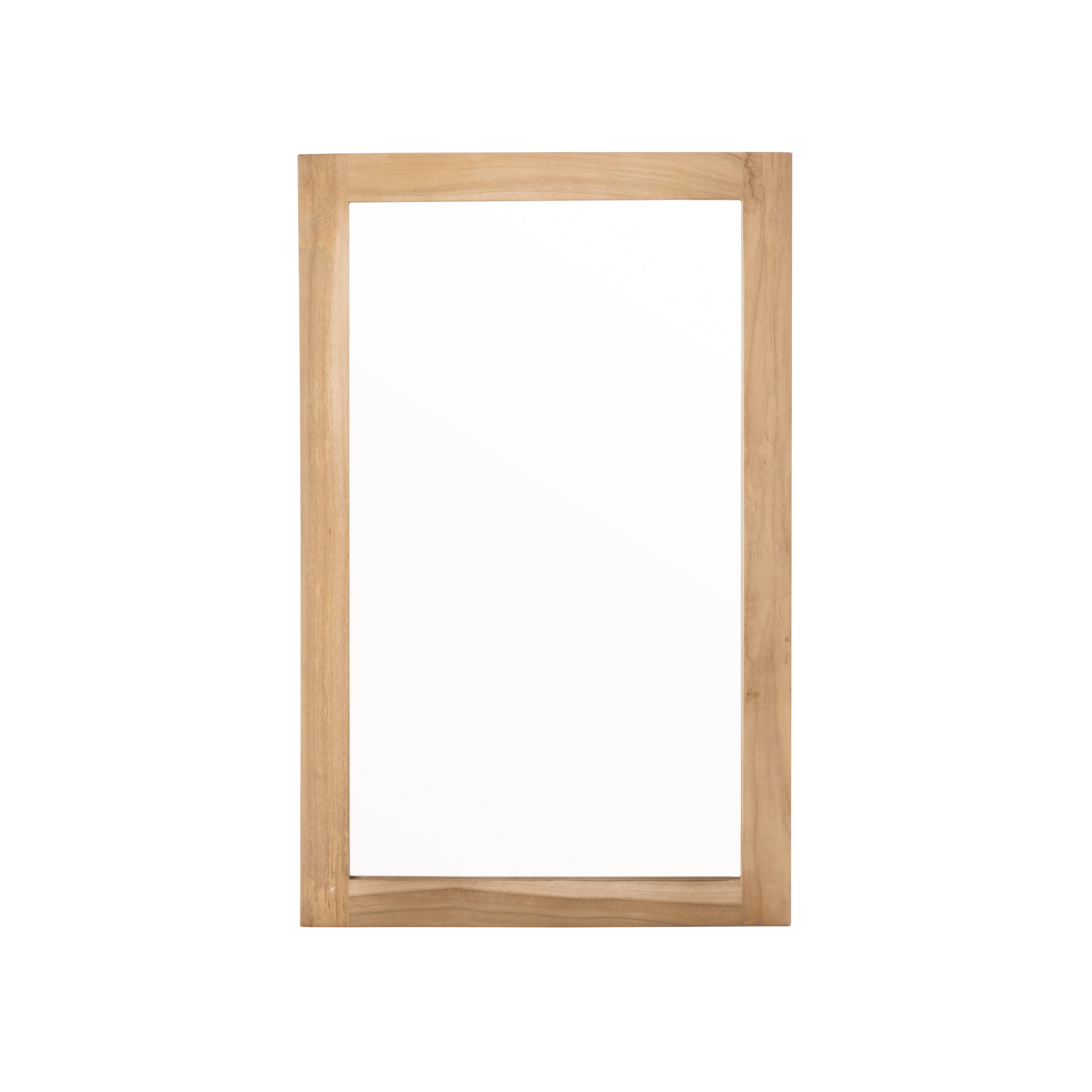 Berah Getah Miroir teck massif rectangulaire 80x50 cm naturel