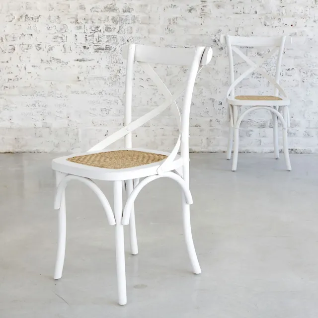 Berah Getah LONDRES lot 2 chaises bistrot acajou rotin