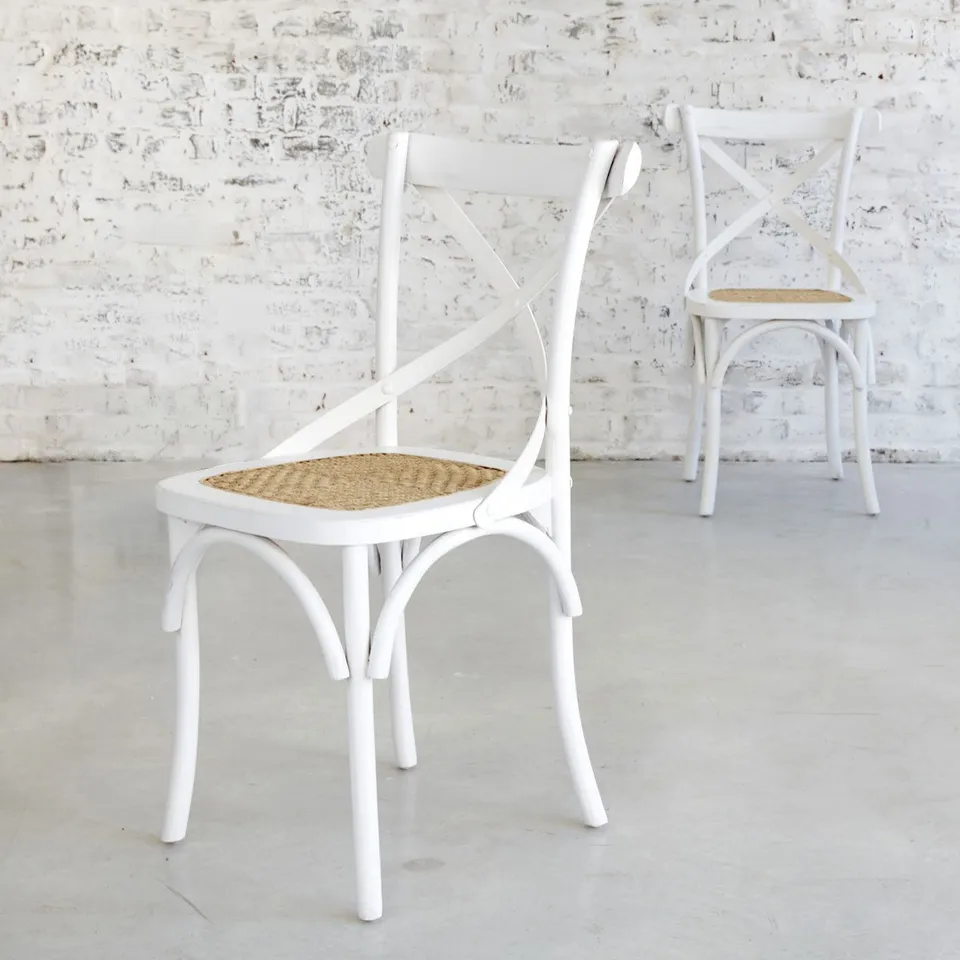 Berah Getah LONDRES lot 2 chaises bistrot acajou rotin