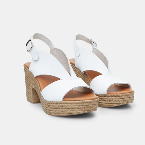 Bata Sandales cuir femme talon 8,5 cm corde
