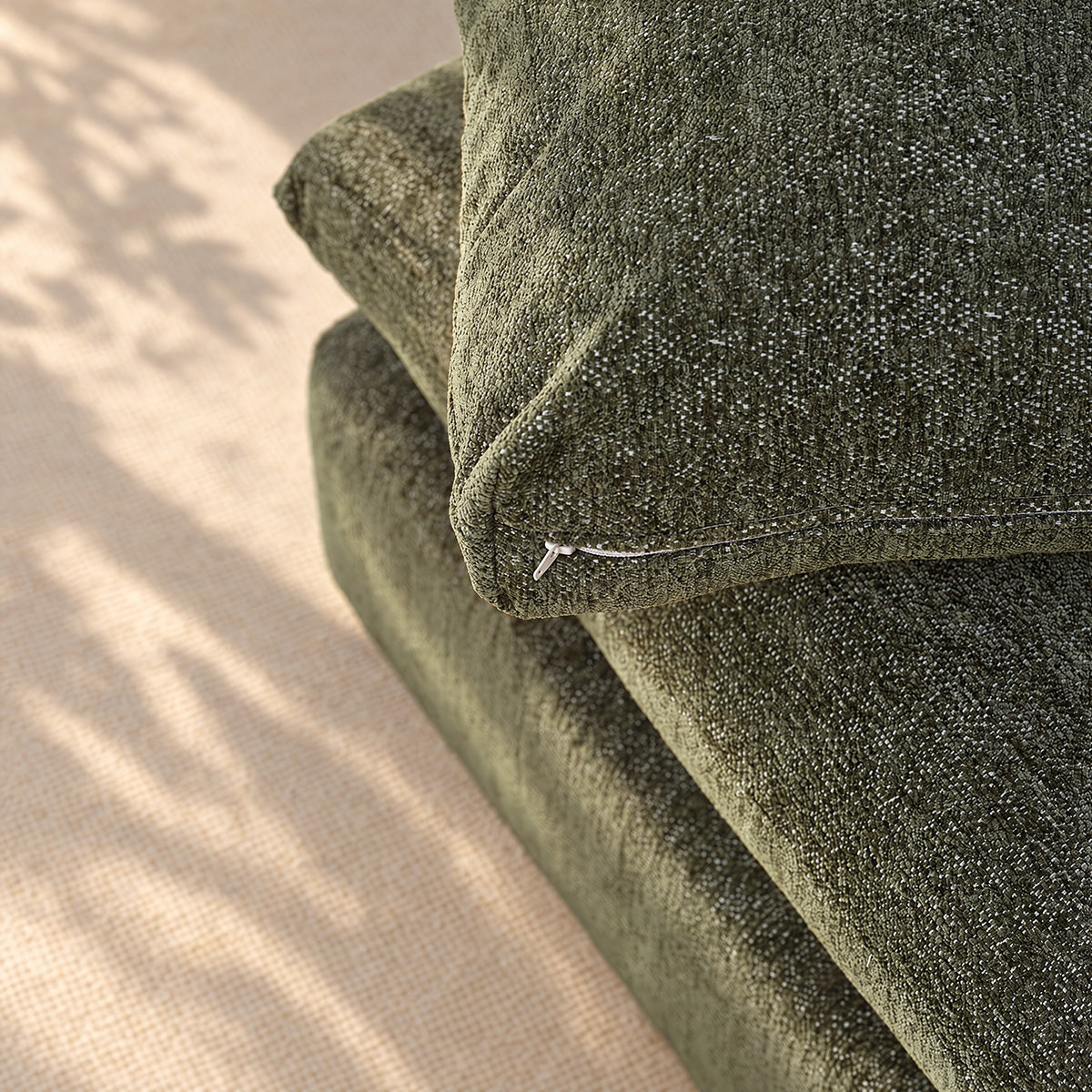 Berah Getah Leopold angle gauche chenille vert modulable