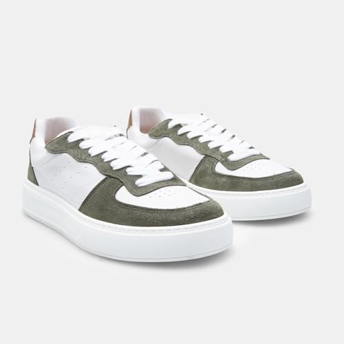Bata Sneakers cuir homme blanc vert