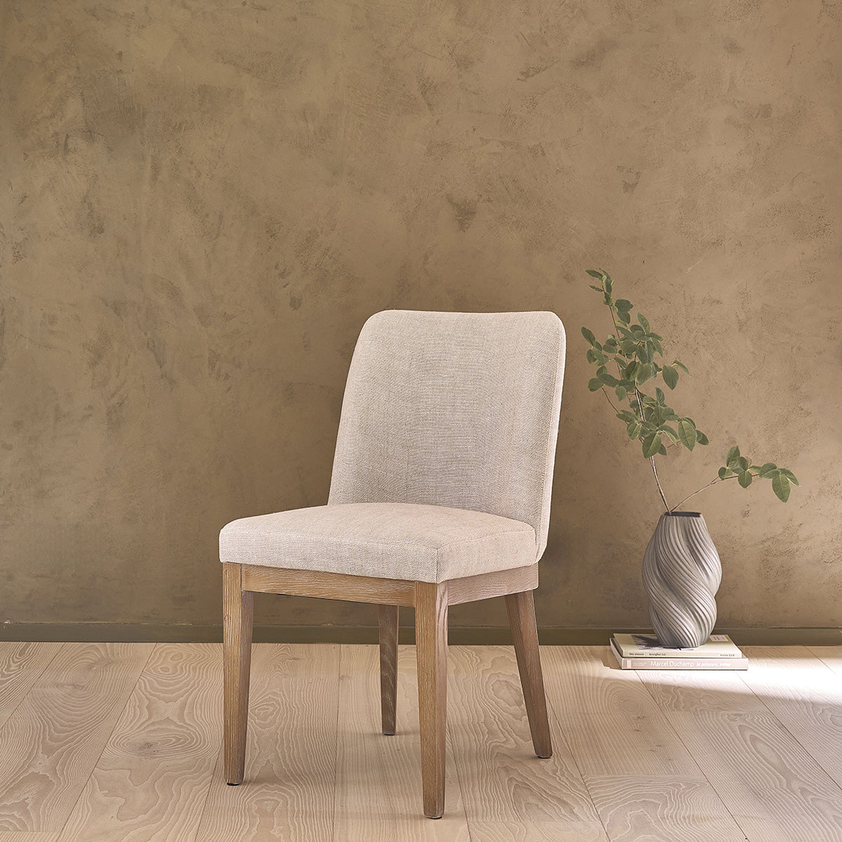 Berah Getah Margot lot 2 chaises chêne lin rembourrées