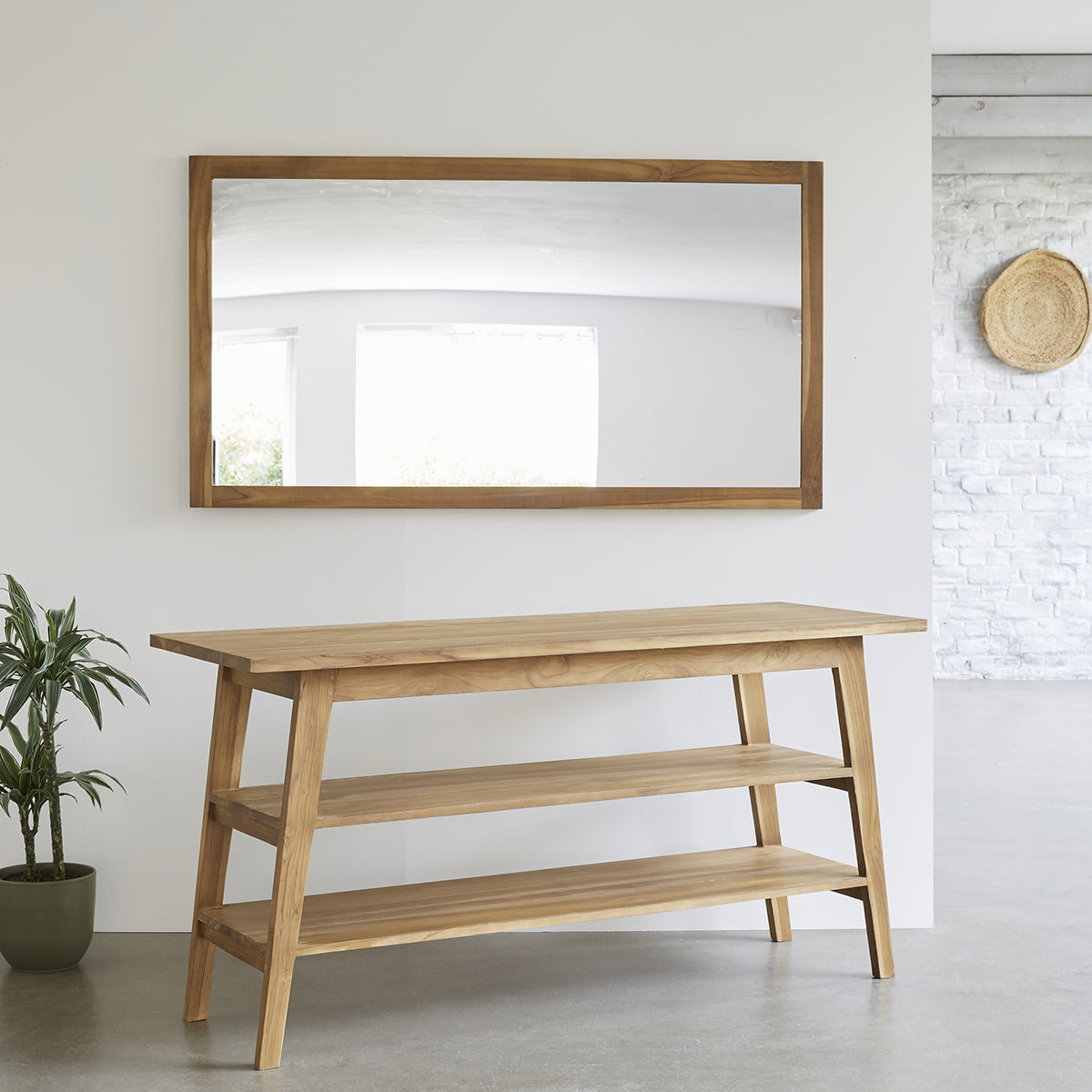 Berah Getah Sara meuble double vasque teck 150 cm 2 planches