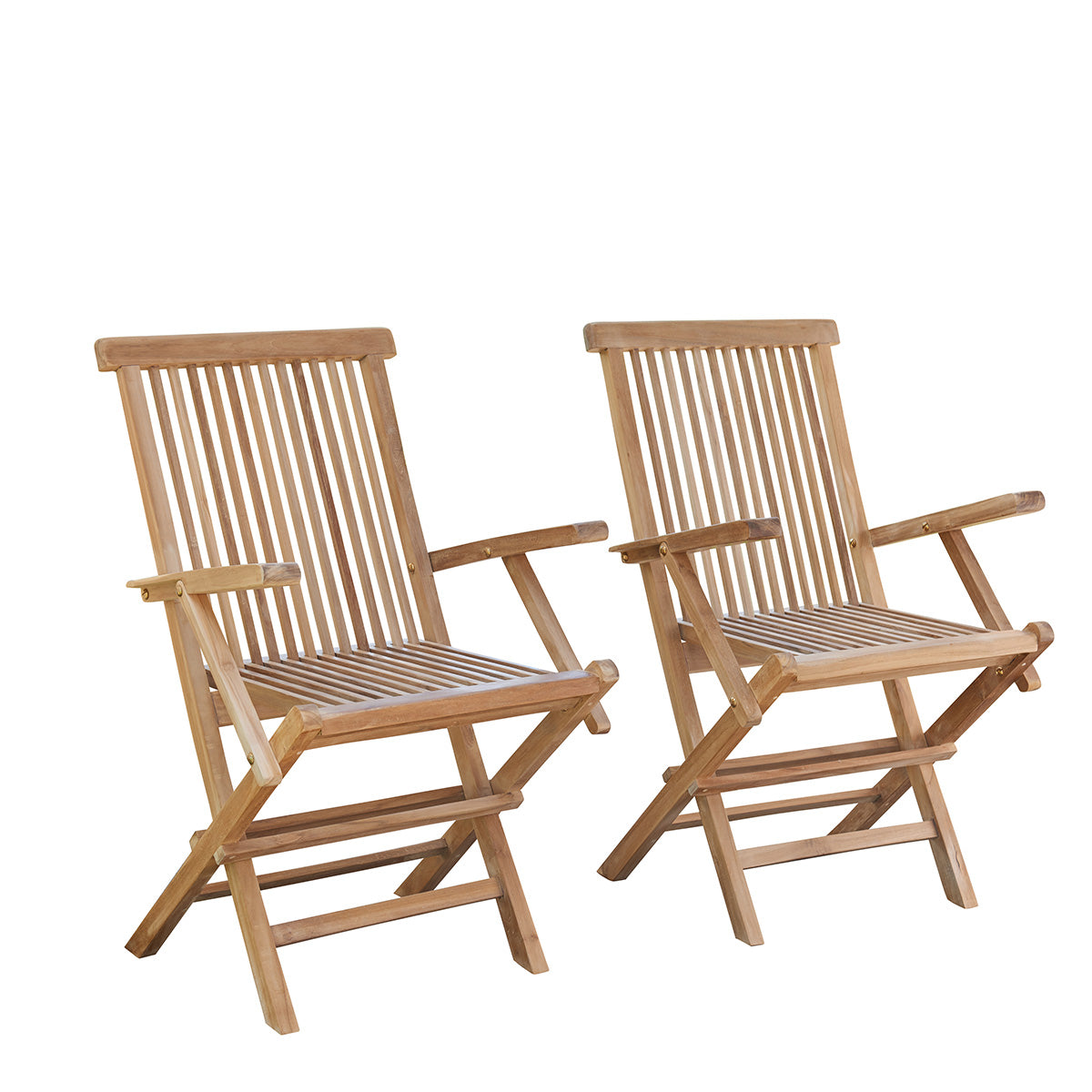 Berah Getah Midland lot 2 fauteuils jardin teck pliant