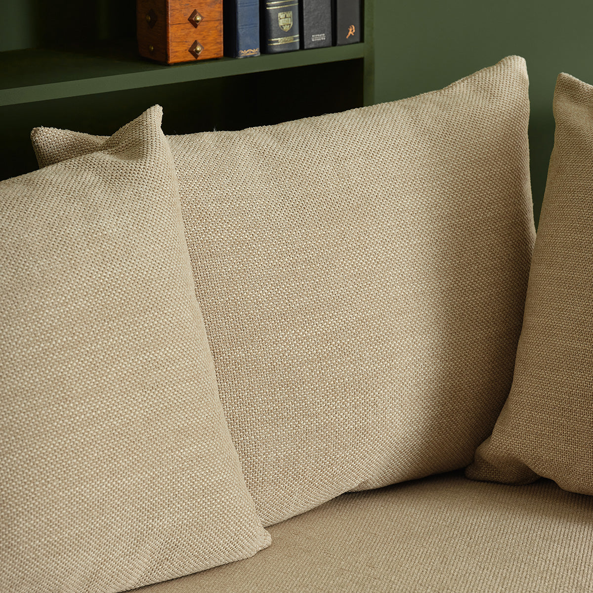Berah Getah Edmond canapé droit 4 places beige chiné tissu