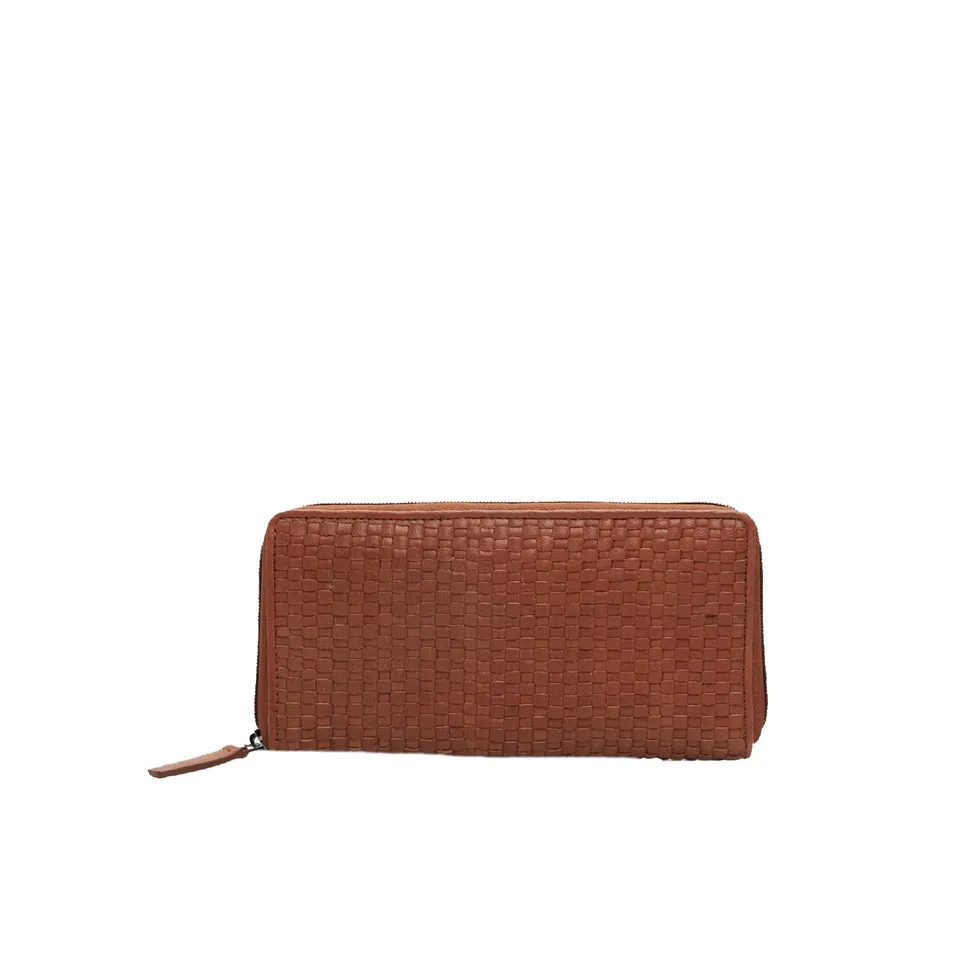Bata Portefeuille femme cuir tressé zip