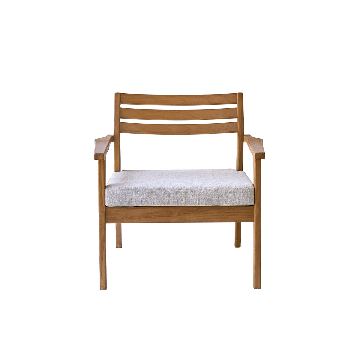 Berah Getah BARI fauteuil jardin teck coussin grège