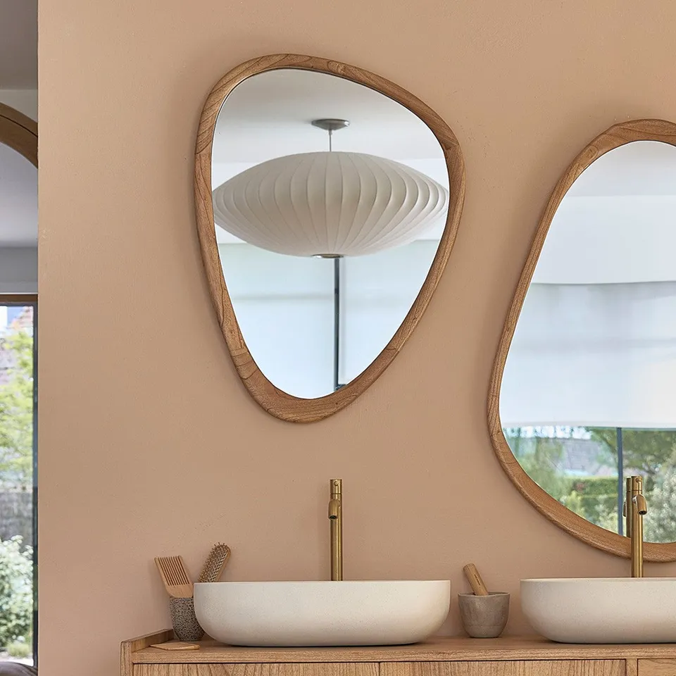 Berah Getah Fifties miroir mindi 75x60 cm organique