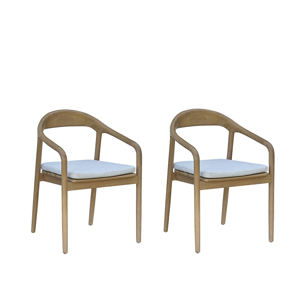Berah Getah Ambre fauteuil jardin teck lot de 2 + coussin