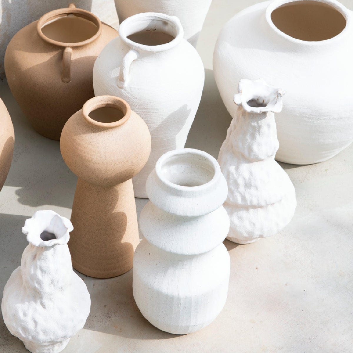 Andrea House Santorini vase céramique blanc
