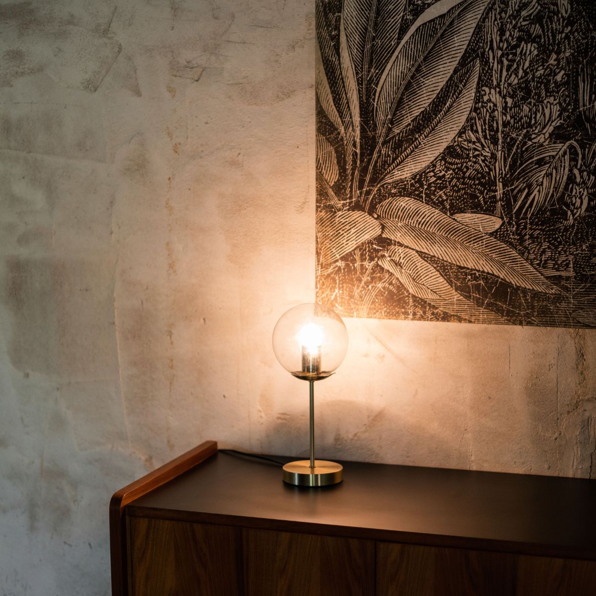 Andrea House lampe table cristal dorée moderne