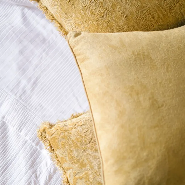 Andrea House Textil coussin coton jaune 45x45