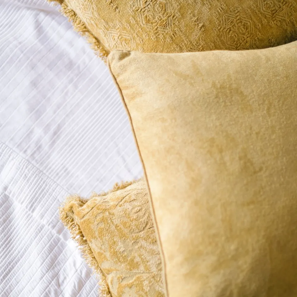 Andrea House Textil coussin coton jaune 45x45