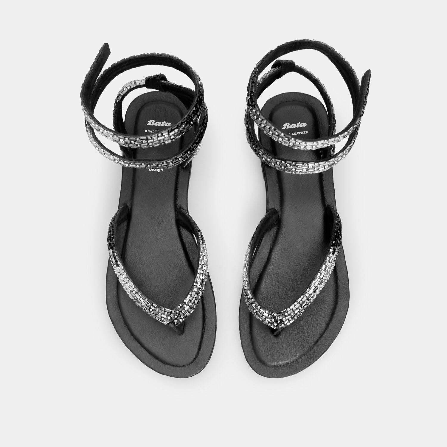 Bata Sandales tong bijou sandale femme cuir 38 EU