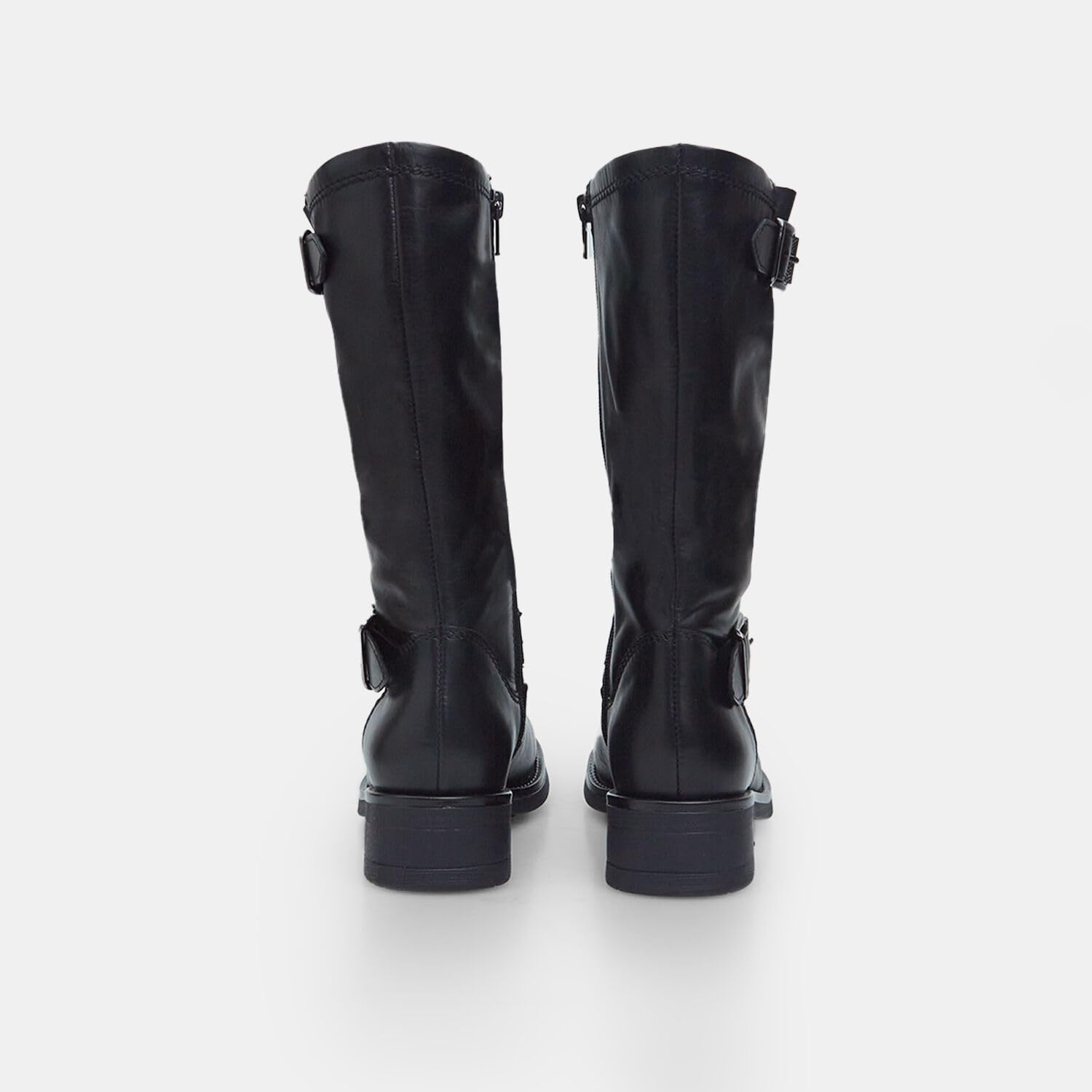 Bata Bottines Biker femme cuir double boucle