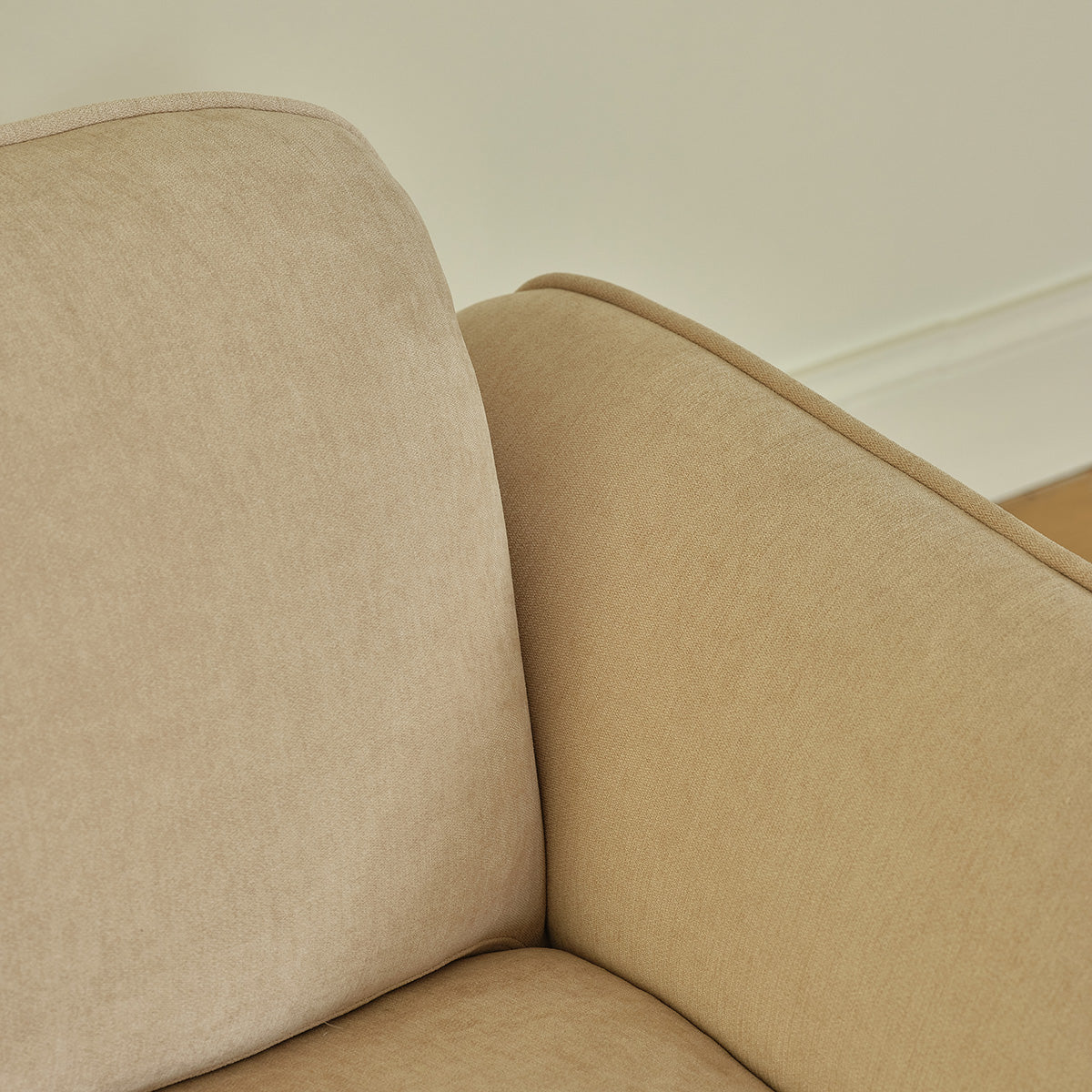 Berah Getah Hector canapé 3 places velours beige chiné