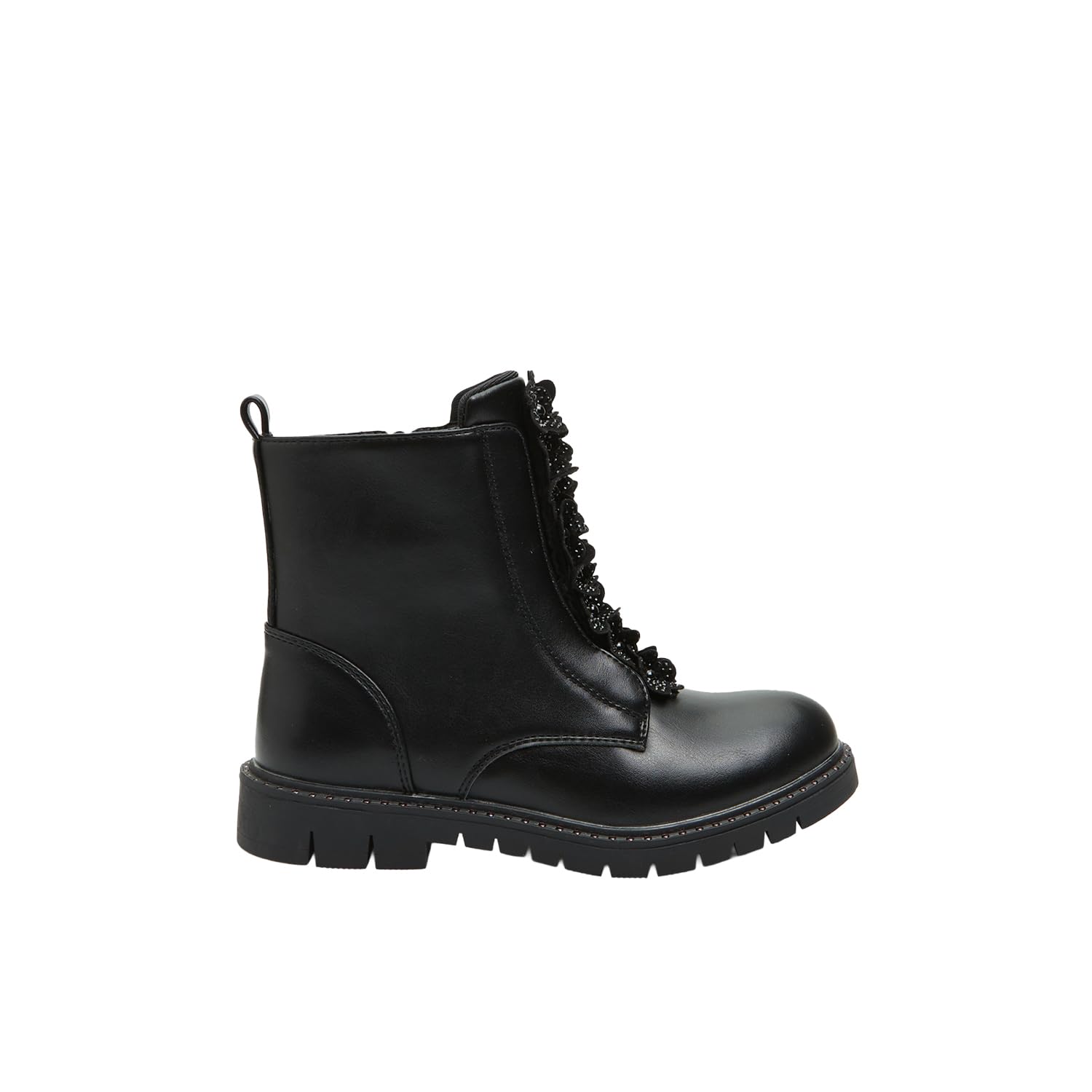 Bata Bottines Motard Fille Fleurs Paillettes