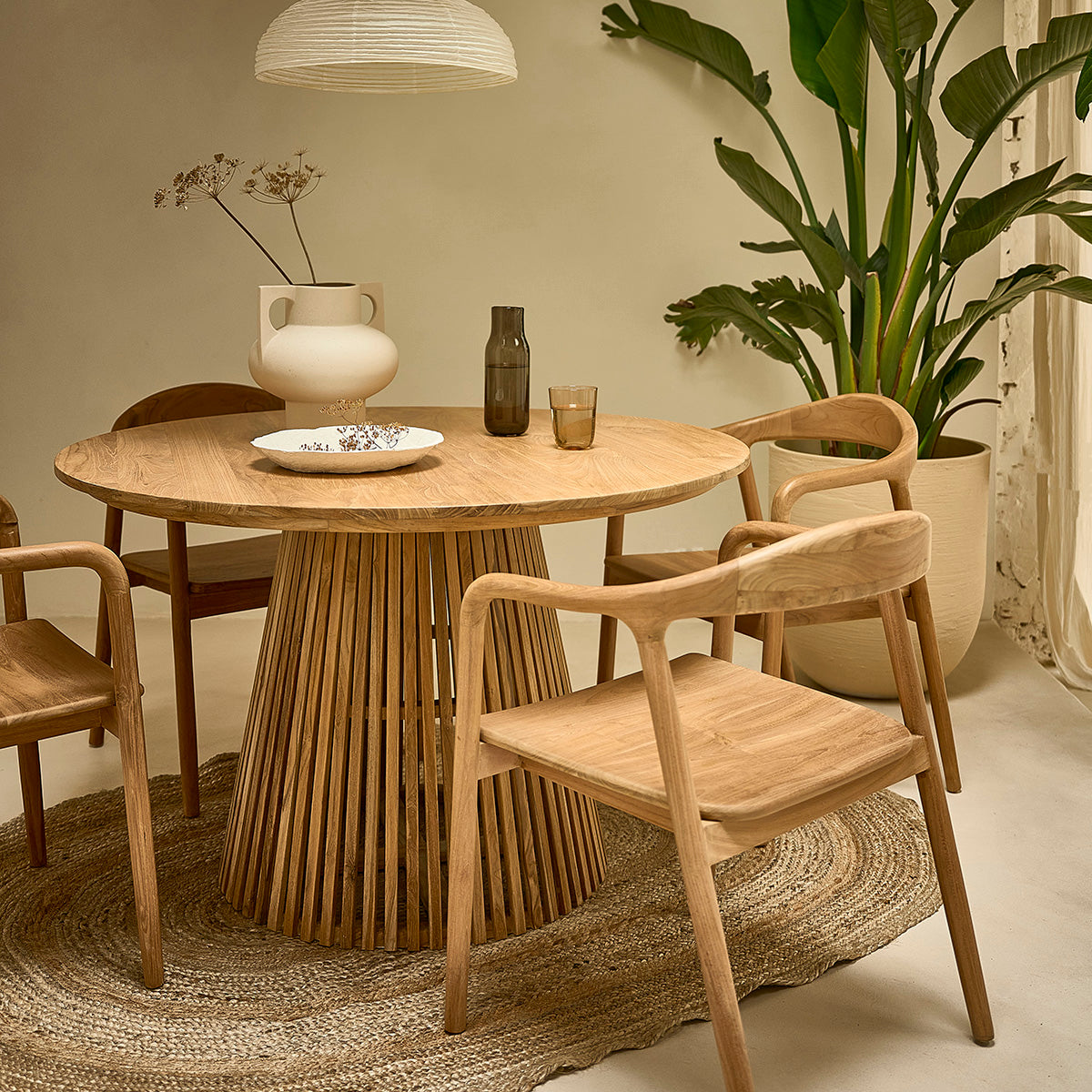 Berah Getah AMBRE lot 2 chaises teck massif
