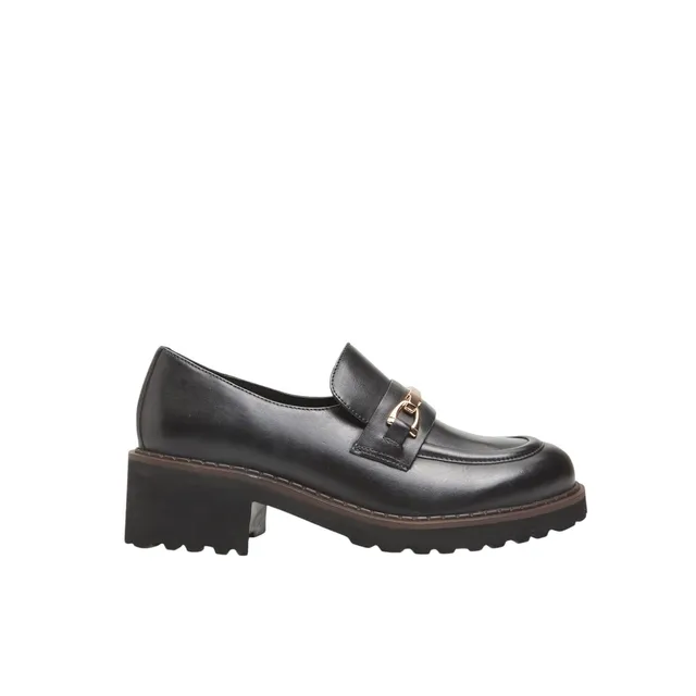 Bata Mocassins femme cuir à talon track