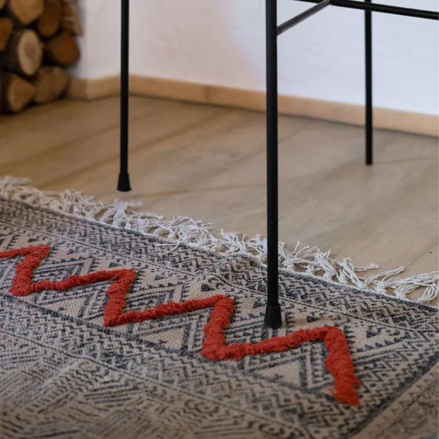 Andrea House Textil tapis salon beige coton ethnique