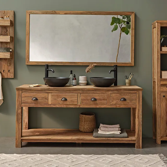 Berah Getah AUSTIN meuble vasque teck recyclé 165 cm