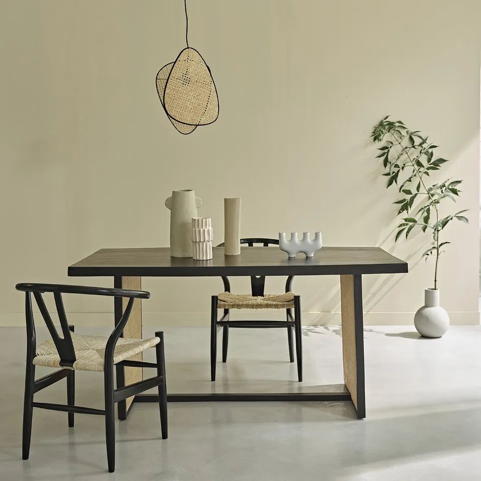 Berah Getah Blaise table manguier cannage 6 pers.