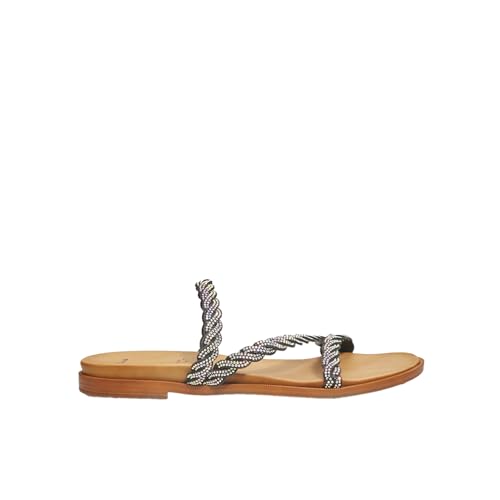 Bata Sandales Mules plates femme bijoux tressées