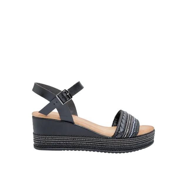 Bata Sandales femme compensées corde 6 cm strass