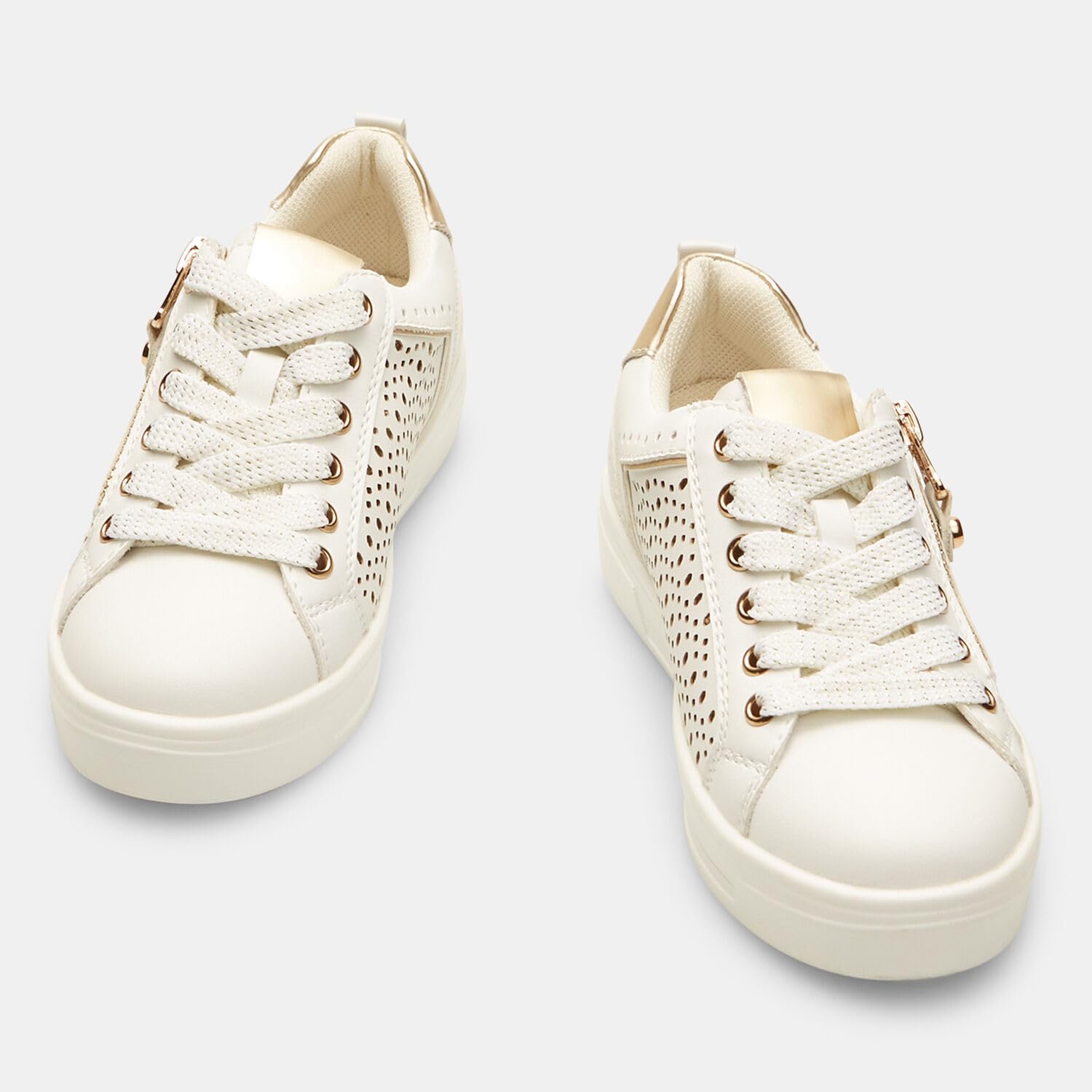 Bata sneakers fille zip perforées confort