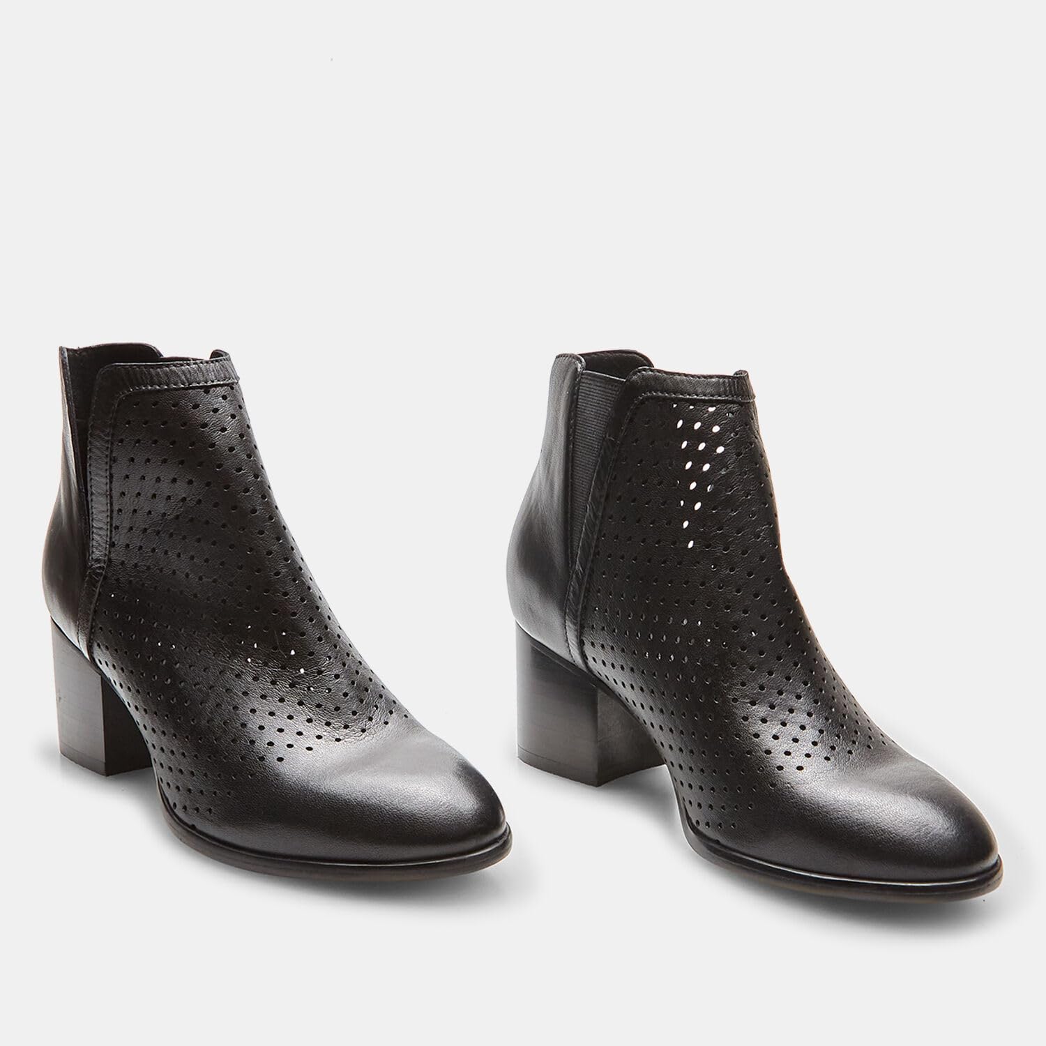 Bata Bottines cuir ajouré talons femme noir 36