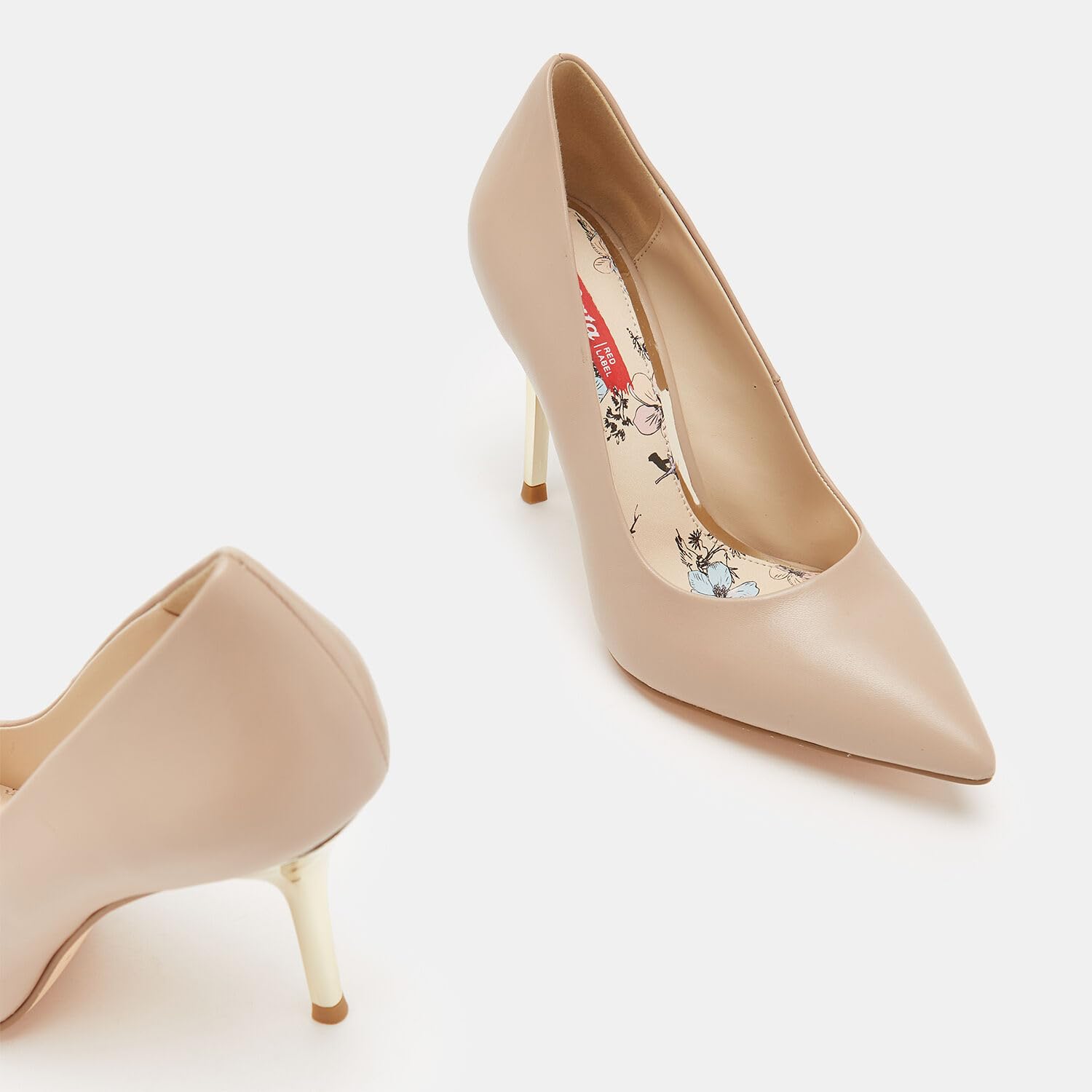 Bata Chaussures à talons Escarpins doré cuir pointu