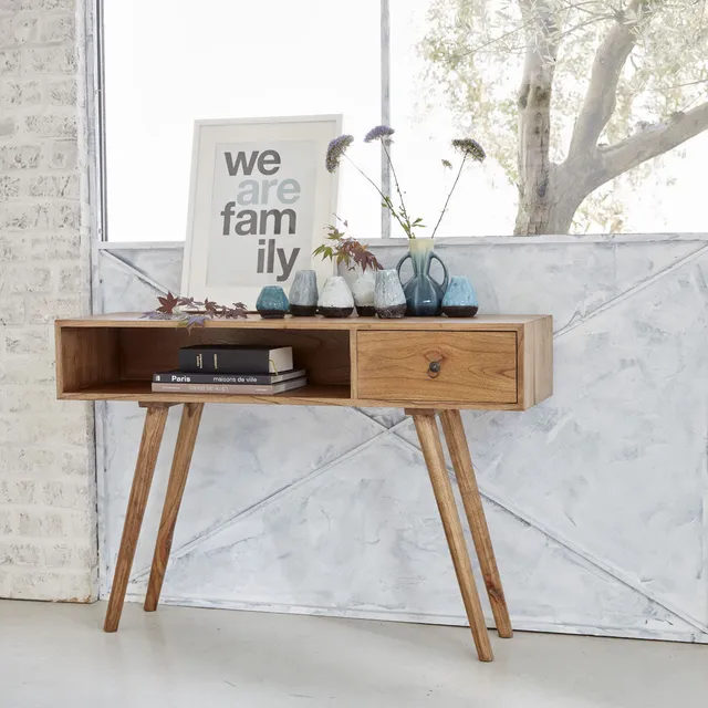 Berah Getah Oscar console mindi massif 120 cm tiroir